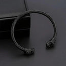 Bracelet avec Tête de Panthère Noire - Noir / 60mm (Ajustable) - bracelet