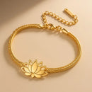 Bracelet Femme Lotus Doré - 17-22cm - bracelet