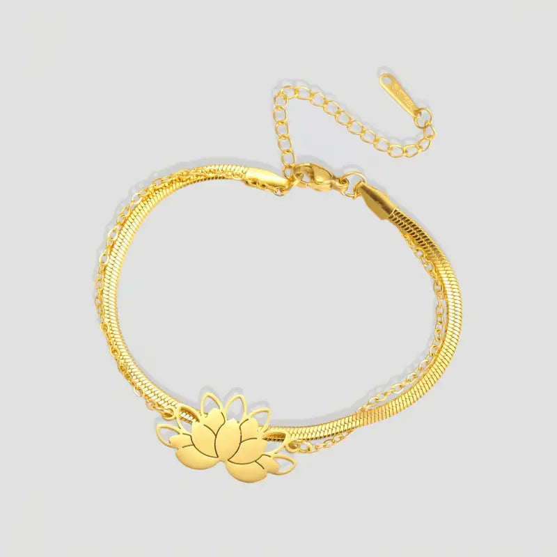 Bracelet Femme Lotus Doré - 17-22cm - bracelet
