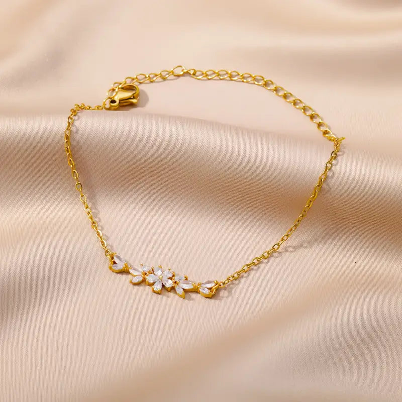 Bracelet Fleur Doré - 19cm - bracelet