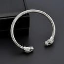 Bracelet Motif Tête Panthère Acier Inoxydable - Argent / 60mm (Ajustable) - bracelet