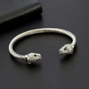 Bracelet Motif Tête Panthère Acier Inoxydable - Argent / 60mm (Ajustable) - bracelet