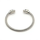 Bracelet Motif Tête Panthère Acier Inoxydable - Argent / 60mm (Ajustable) - bracelet