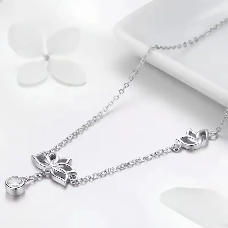 Collier Fleur de Lotus Argent - colliers