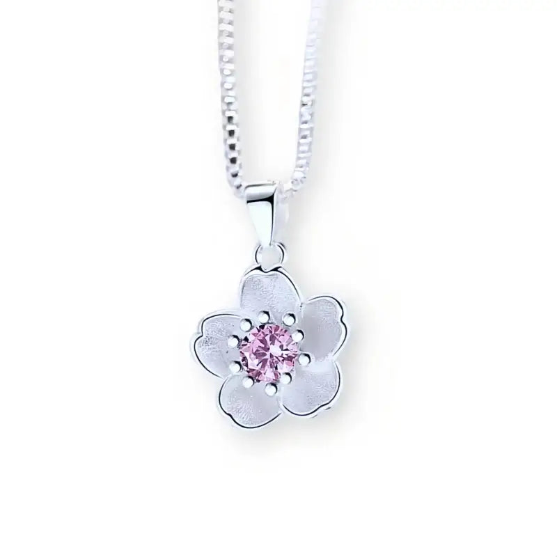 Collier Fleur Pierre Rose - colliers