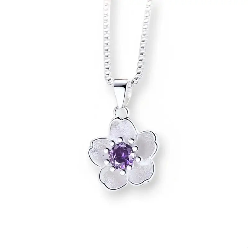 Collier Fleur Pierre Violette - colliers