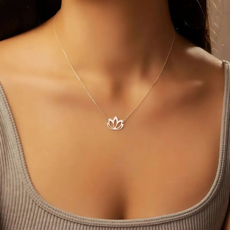 Collier Lotus Acier - colliers